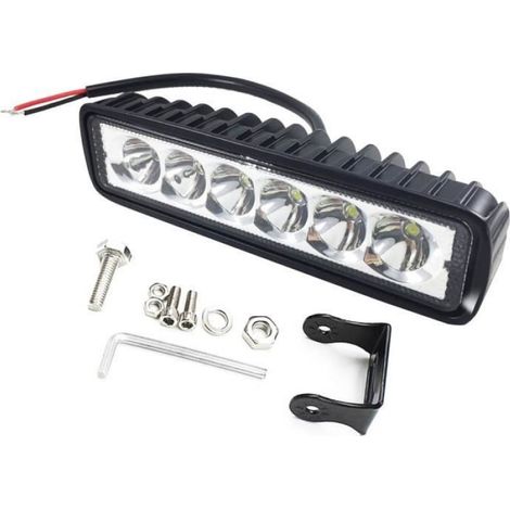 1 pièces Spot - Projecteur LED DRL 18w pour véhicule tout terrain, éclairage de travail 9 32V, 4WD 12 volts, (1/4)