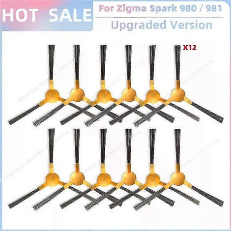 Pièces de rechange compatibles avec l'aspirateur Zigma Spark 980/981 : brosse latérale, filtre HEPA principal et chiffon de nettoyage. (1/4)