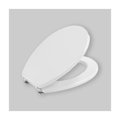 Sedile Wc Ellisse Mdf Laccato Bianco - Chiusura Normale (1/4)