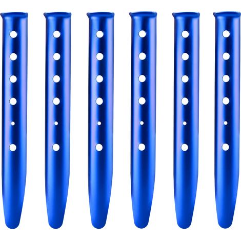 Sardines Camping 31 cm Piquets de Tente en Alliage d'Aluminium Piquet de Sable Fixation 6 Pièces pour Randonnée Auvent Bâche Bleu (1/5)