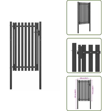 Recinzione per patio - vidaXL Cancello per Recinzione in Acciaio 1x2,25 m Antracite - Cancello per terrazza