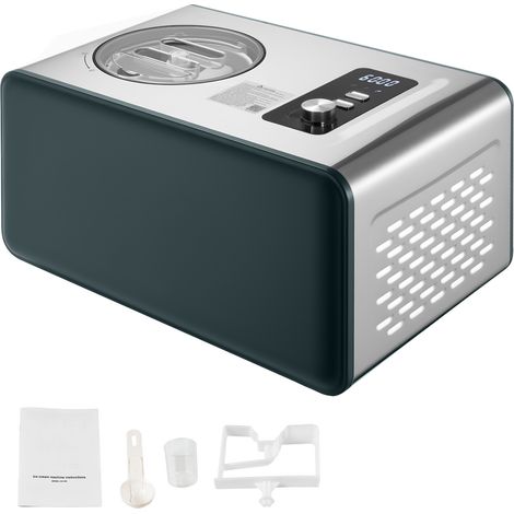 Mophorn Gelatiera Automatica con Compressore Integrato, Macchina per Gelato da 1,5 L in Acciaio Inox con 3 Modalità, Sorbettiera Elettrica per Uso Domestico Senza Precongelamento
