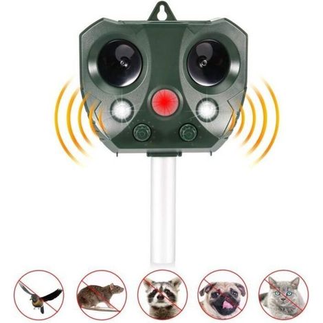 Adjustable Ultrasonic Cat Repellent for Outdoor Use, Deters Pests with Customizable Sensitivity and Frequency