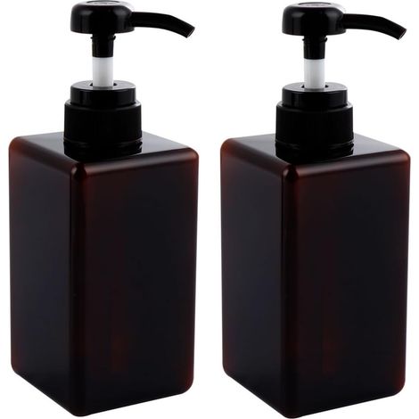 2 unidades de botellas dispensadoras de viaje de plástico marrón de 450 ml (1/5)