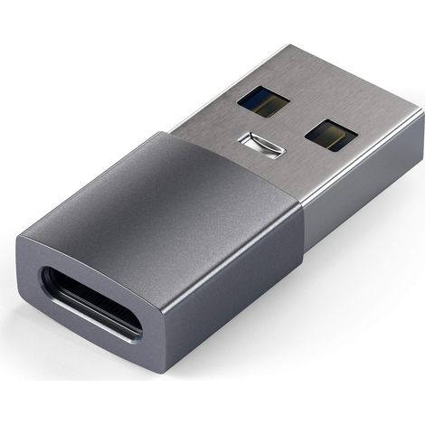 Adaptateur USB-A vers USB-C, 10Gbps, Charge 15W, Gris Sidéral (1/5)