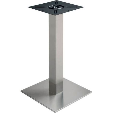Pied corolle carré - Base : 400 x 400 mm - Décor : Nickel satiné - Hauteur : 730 mm - Section : 80 x 80 mm - MANART