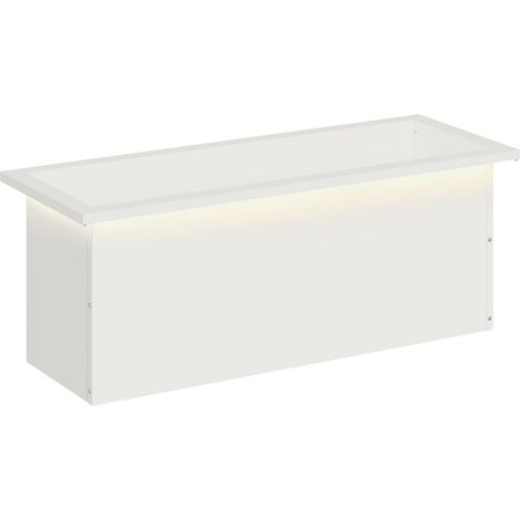 Garten-Pflanzkübel mit LED Weiß 30 x 80 x 30 cm Stahl vidaXL (1/5)