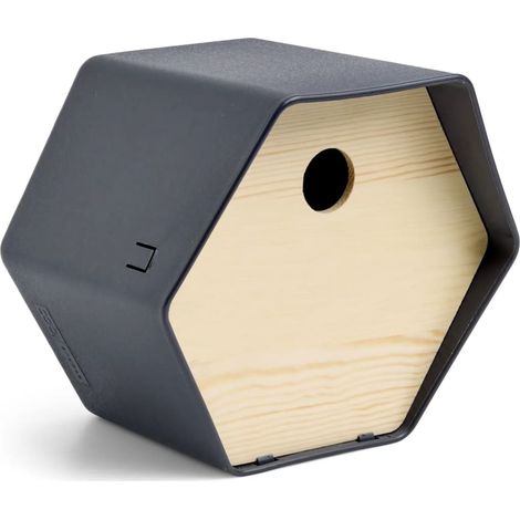 Casetta per Uccelli Hive 1 19x23x20 cm Foro Rotondo Antracite Capi (1/3)