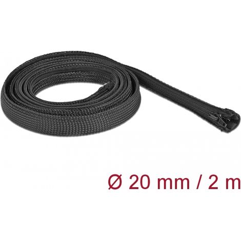Delock Manga trenzada con cierre de cremallera 2 m x 20 mm negro