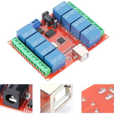 Contrôleur intelligent PC 8 canaux 12 V A198 avec interrupteur de commande USB et module relais sans pilote (1/5)