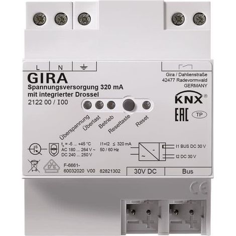 Gira KNX-Spannungsversorgung 320mA Drossel REG 212200 (212200)