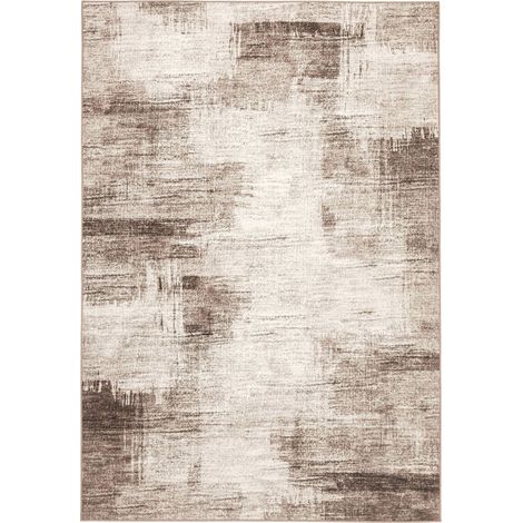 Tapis beige vision moderne lavable et doux - 170 x 120 cm