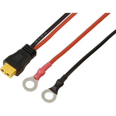 Cosse à œillet pour câble de raccordement XT60 0,25 M. TC-13619316 noir, rouge TRU COMPONENTS Contenu: 1 pc(s)