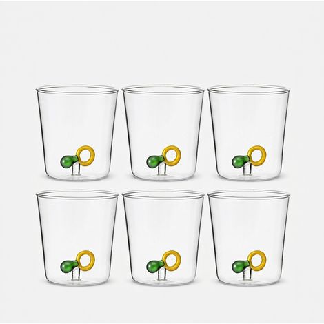 Set 6 bicchieri in vetro artigianali Made in Italy Ciuccio (1/2)