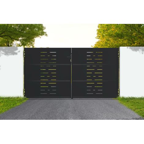 Portail acier noir mat 3m NALI ARLBERG H.160cm