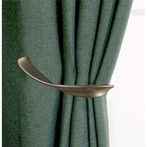 Embrasses de rideaux de fenêtre, embrasses de rideaux décoratives, lot de 2, alliage d'aluminium (gris). (1/4)