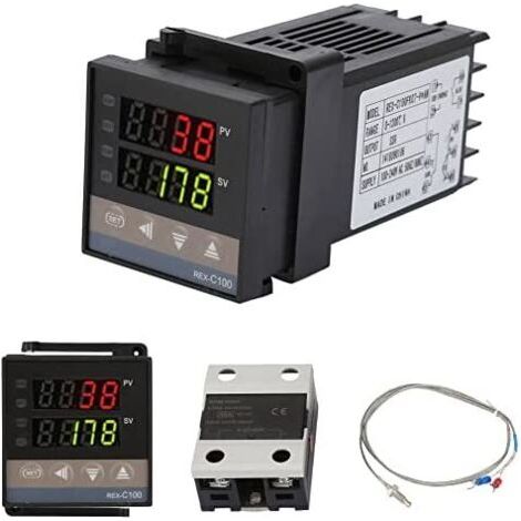 Contrôleur de température numérique PID REX-C100 – Plage 0-1300℃ – Alimentation AC 110-240V – Précision 0,5% FS – Installation facile - AC110V-240V (1/5)
