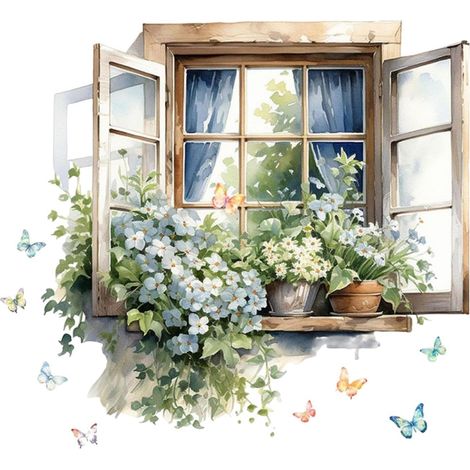 Autocollants de fausses fenêtres, autocollants muraux imperméables, application facile, décoration murale de fausses fenêtres, papier peint aquarelle