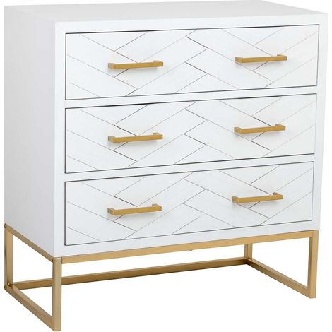 Cómoda de 3 cajones madera y metal 80x39,5x81h cm (1/5)