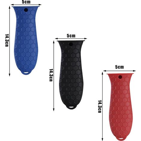 Lot de 4 maniques en silicone pour poignées de casseroles et poêles, accessoires de cuisine. (1/5)