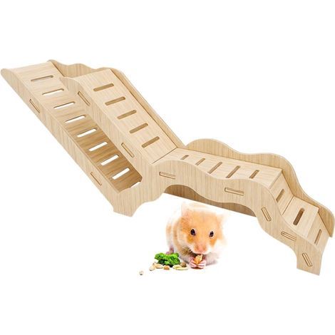 1-teiliger Tunnel, Kletterleiter aus Holz, Versteck für Hamster, Rennmäuse und Mäuse (1/5)