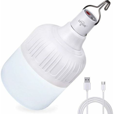 Lanterne de Camping, Lampe Camping avec USB Rechargeable 60W 5000 Lumens 5 Modes Suspension Dimmable, Lampe Portable pour Camping Patio Jardin Barbecue