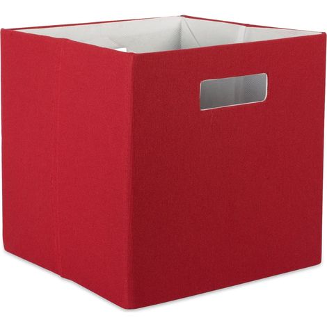 Storage Bin - Fabric Foldable Cube - 35 L - Breathable Fleece - With Handles - For Toys Books Linens Clothes - 1 Piece (1/5)