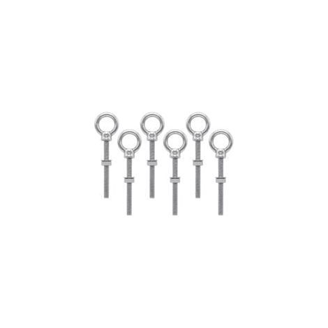 Tornillos de anillo de rosca métrica de acero inoxidable M6 para fijación y suspensión (6 unidades) (1/5)