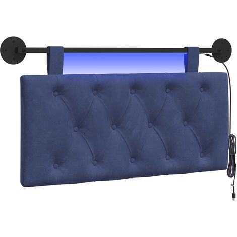Maison Exclusive - Tête de lit suspendue Bleu police Velours (1/5)