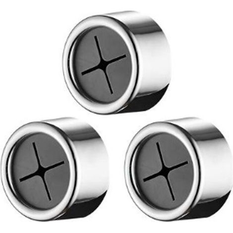 Lot de 3 crochets porte-serviettes, inox/ABS/PVC, adhésif, argent (1/5)
