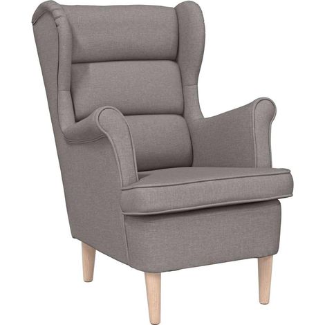 Fauteuil de Salon，Chaise，Fauteuil taupe 74x84x100 cm tissu CFW137092 (1/5)