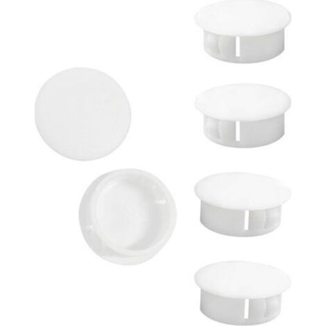 Pair 10 Pièces 35mm Bouchons en Plastique Rond, Cache Trou Meuble, Blanc, Bouchon de Trou de Percage pour Verrouillage Trou Meubles (1/5)