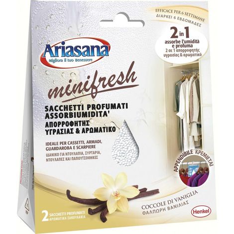Luftentfeuchter Ariasana Minifresh weiß 50g Nachfüllpack 2er