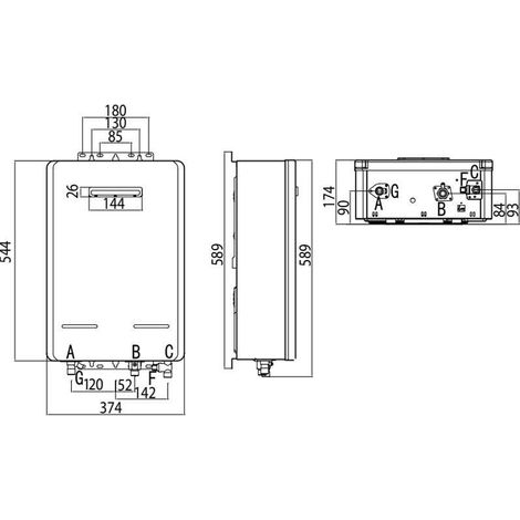 Chaffoteaux Chauffe-eau à gaz 30 kW extérieur 16L/min (1/2)