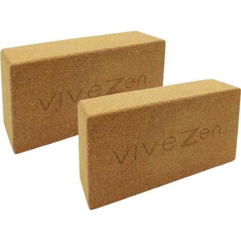Lot de 2 briques, blocs de yoga 22,5 x 12 x 7,4 cm - Liège - Vivezen (1/5)