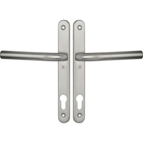Ensemble double 1194 entraxe 92mm sur plaque étroite clé I – Inox AISI 304 brossé – Fixation traversante visible – BINOXPE02 – Heracles