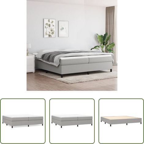 Matratze - Boxspringbett mit Matratze Hellgrau 200x200 cm Stoff (1/5)
