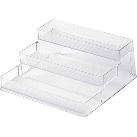 iDesign 3-stöckiger Gewürzorganizer für die Küche aus BPA-freiem Kunststoff, transparent