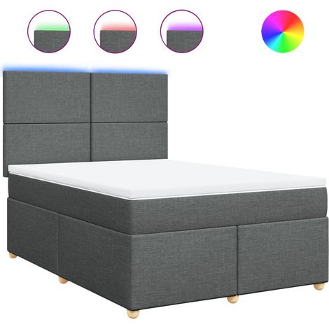 Maison Exclusive - Cama box spring con colchón tela gris oscuro 1 (1/5)