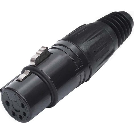 RS PRO-Connecteur XLR Femelle Droit 5 voies Montage sur câble, placage Argent ( Prix pour 1 ) (1/2)