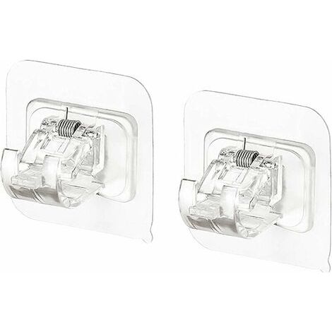 Gardinenstangenhalterung, selbstklebende Gardinenstangenhaken, 4 Stück transparente Gardinenstangenhalterung Gardinenhakenhalterung für Küche Badezimmer (1/5)