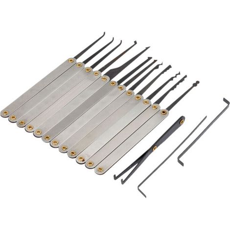 Lot de 12 crochets de serrure en acier inoxydable pour débutants et professionnels (1/4)