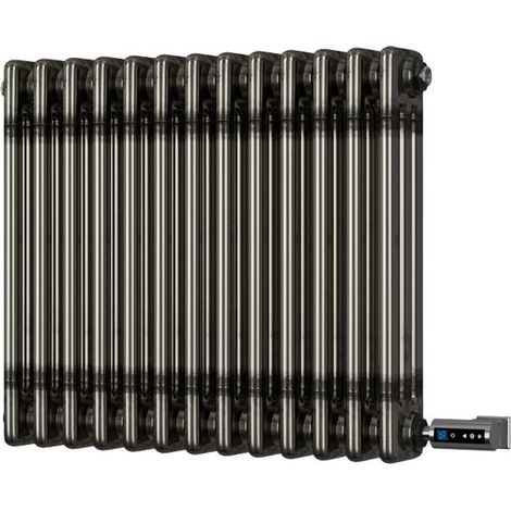 Alpha - Raw Metal Column Electric Radiator H500mm x W599mm 3 Column 600w Thermostatic WIFI