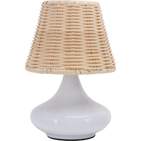 Lampe de Table Chevet Vintage en Rotin, Unique, Faite à la Main (1/4)