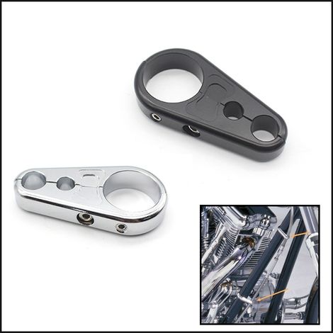 Pièces de moto : modification du support de câble de frein et d'embrayage pour Harley XL883 1200 25MM, collier de serrage de conduite de liquide de frein.