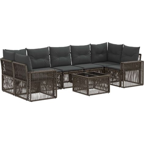Set Divano da Giardino 8 pz Grigio polyrattan vidaXL (1/5)