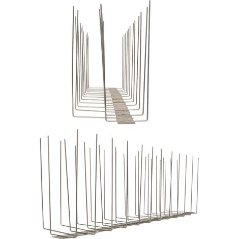1 metro de Púas anti-gaviotas V2A -Titan con base de acero inoxidable - 3-hileras de Púas anti-gaviotas la solución de calidad para el control de aves (1/4)