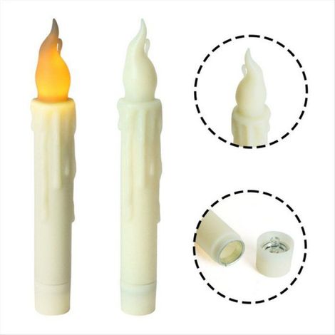 Bougies Flottantes avec Magique à Distance - Décorations D'Halloween 12 Pièces Bougies Coniques Sans Flamme à LED pour Décoration (1/5)