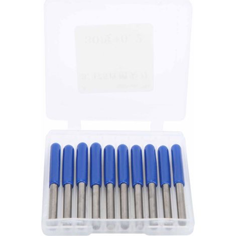 Lot de 10 fraises carbure tungstène 3.175mm pour défonceuse bois sculpture gravure 30° X 0.2mm (1/5)