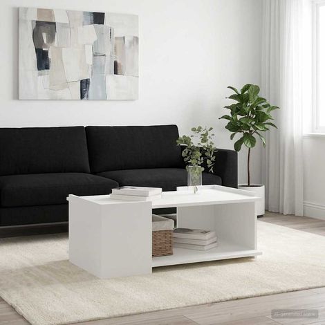 vidaXL Tavolino da salotto Bianco 90 x 50 x 33 cm Legno